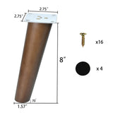 AORYVIC Angled Furniture Legs 8 inch Slanted Wood Legs for Ottoman Bench Coffee Table Pack of 4 AORYVIC