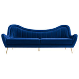 Modway EEI-5874-NAV Cheshire Channel Tufted Performance Velvet Sofa, Navy Modway