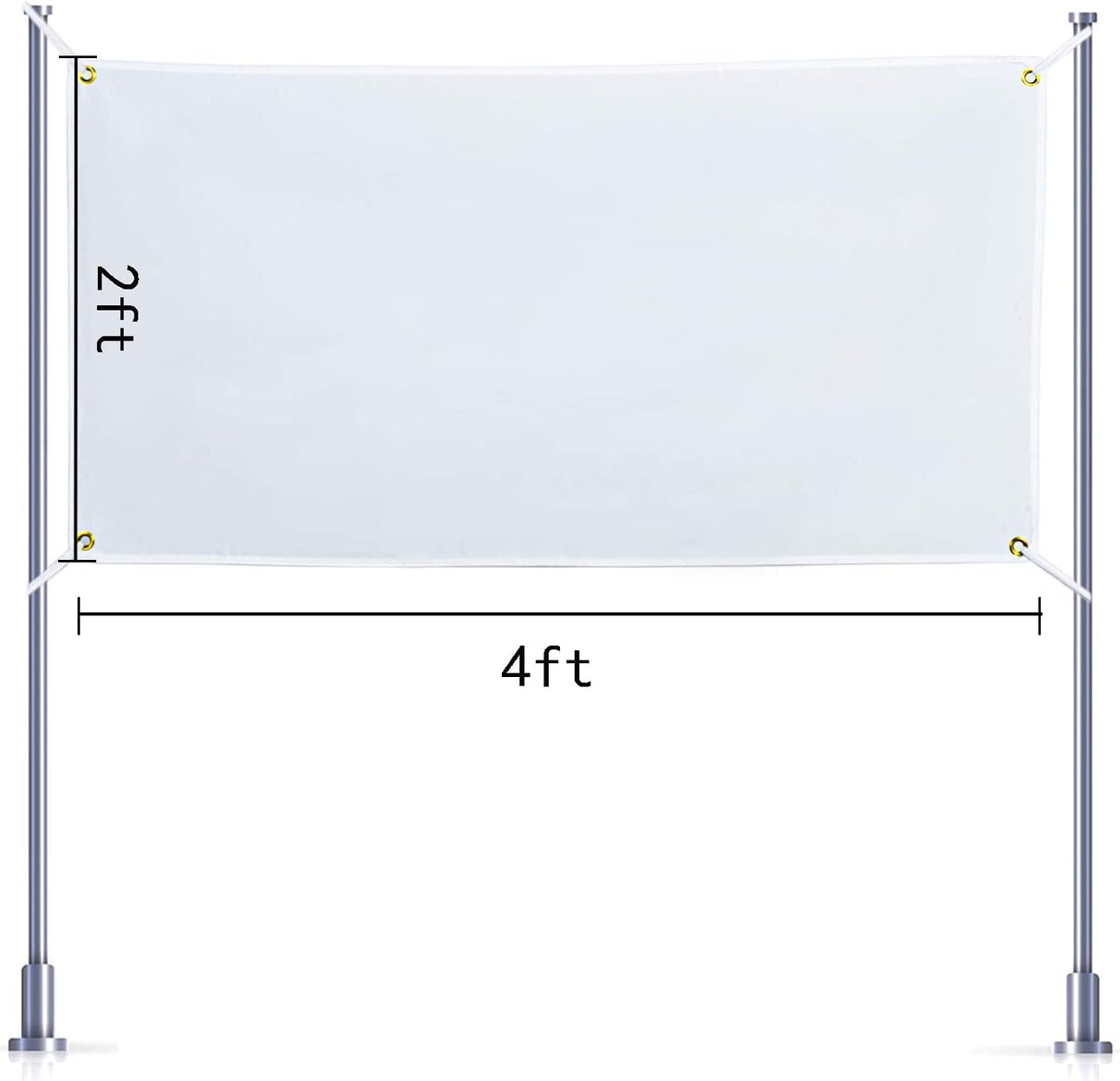 2 pack 2x4 ft Polyester Oxford Blank Banners, White Banner Signs with Hanging Ropes, DIY Sublimation Vinyl Blank Banners for Birthday Party Wedding Christmas Thanksgiving Indoor Outdoor Display Alphatool