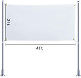 2 pack 2x4 ft Polyester Oxford Blank Banners, White Banner Signs with Hanging Ropes, DIY Sublimation Vinyl Blank Banners for Birthday Party Wedding Christmas Thanksgiving Indoor Outdoor Display Alphatool