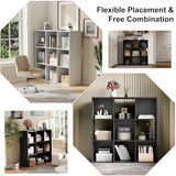 Sweetcrispy 9 Cube Storage Organizer - Open Cube Bookshelf with 5 Removable Back Panels, Display Storage Bookcase for Living Room, Bedroom, Entrance Hall, Home Office，36" L×11.6" W×36" H, Black Sweetcrispy