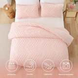 YIRDDEO Pink Twin Size Comforter Set 2Pcs, Boho Farmhouse Blush Twin Size Bedding Set, Vertical Tufted Twin Bed Set, Lightweight Neutral Twin Bedroom Set (1 Comforter 1 Pillowcase) YIRDDEO