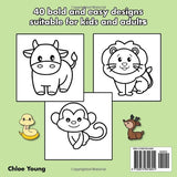 Bold and Easy Animal Coloring Book: Big and Simple Large Print Designs for Adults, Kids and Seniors (Bold & Easy Coloring) Lindesa
