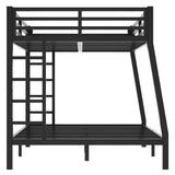 Metal Full XL Over Queen Bunk Bed for Teens and Adults,Space-Saving/Noise Reduced/No Box Spring Needed, Old SKU W1307S00020 (Black + Metal) RadiantName
