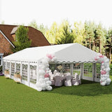 Outsunny 20' x 40' Heavy Duty Party Tent, Galvanized Outdoor Canopy Tent Large Event Shelter with Removable Sidewalls, 12 Windows and 2 Doors, Tents for Parties, Wedding, Events, BBQ Grill, White Outsunny