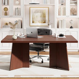 GarveeHome Dining Table for 6-8 People - 63" Modern Long Kitchen Table with Large Tabletop & Heavy Duty Pedestal Legs, Dinner Table for Kitchen, Conference Room, Home, Walnut GarveeHome