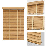 2" Slats Bamboo Blinds for Windows Blackout Shades Horizontal Window Blinds W20-72" H48 60" 64" 72" Blinds for Light ControlInside/Outside Mount Shades, Cordless(72" W x48 H) WoodArtSupply
