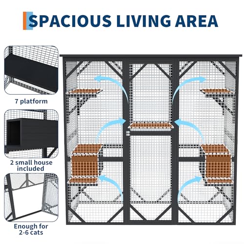 Catio Outdoor Window Cat Enclosure, Walk-in Cat Cage, Catio Outdoor Enclosure Extra Large GarveeLife