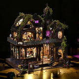TOYQI Miniature Dollhouse Kit House Kit, DIY Mini House Kit for Adult, 3D Wooden Puzzle Book Nook Kit with Music Box, Diorama Building Bookshelf Decor Gifts for Family Lovers - Magic Castle