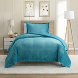 Nestl Premium Flannel Duvet Cover Set - 2 PC Reversible Twin Comforter Cover Set with Microfiber Back - 1 Velvet Duvet Cover Twin with Zipper Closure & 1 Pillow Sham 68 x 90 inches – Teal Nestl