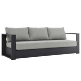 Modway Tahoe Aluminum Outdoor Patio Sofa in Gray Gray Modway