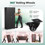 Greenvelly 73" Storage Cabinet with Wheels,Metal Rolling Garage Cabinet with Locking Doors and 4 Adjustable Shelves for Home,Kitchen,Office,Warehouse(32" W x 16" D) Greenvelly