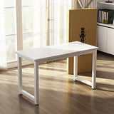 Tribesigns Modern Simple Computer Desk, 47 inch Office Desk Computer Table, Study Writing Study Desk for Home Office, White Tribesigns
