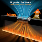 Innoflame 50" Smart Electric Fireplace, Alexa/WiFi Enabled, 16-Color 3D Multi-Row Flame, 1400W Fireplace Insert, Wall Fireplace Electric with Remote Control & App, Thermostat, 9H Timer Innoflame