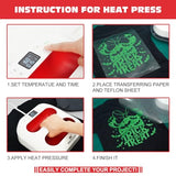 MECOLOUR Heat Press Machine for T Shirts, Portable Heat Press 9"X9" With Heat Press Mat, PTFE Teflon and 8 Pcs Tshirt Ruler Guide, Tshirt Press Machine for Sublimation, HTV, Heat Transfer Projects Red MECOLOUR
