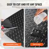 VEVOR Diamond-Plate Rubber Flooring Roll, 3 mm x 4 ft x 8 ft Garage Floor Mat, SBR Rubber Garage Flooring Roll, Easy to Clean, Diamond Plate Rubber Mat for Under Cars, Garage Industry Gym, Black VEVOR