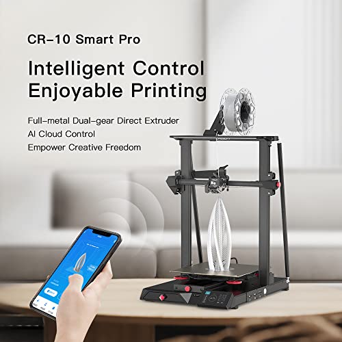 Official Creality CR-10 Smart Pro 3D Printer, Large 3D Printer with HD Camera and Remote Controll, Auto Leveling, Dual Gear Direct Extruder, Flexible PEI Bed for DIY Home and School, 300×300×400mm SainSmart