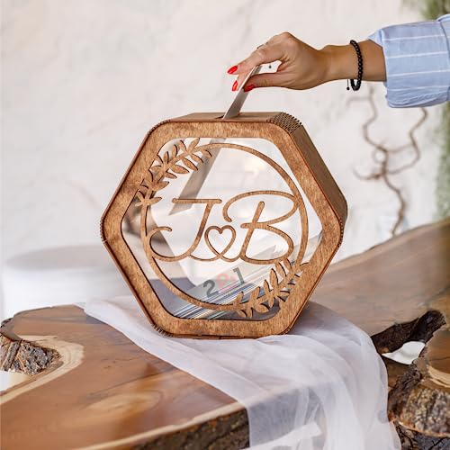 Wedding Card Box Personalized - Rustic Wedding Decorations for Reception Inside - Wood Card Box For Wedding Gift Card Box Holder - Wooden Card Box - WoodArtSupply