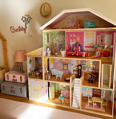 Wooden mansion dollhouse with online accessories