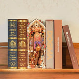 Tonecheer DIY Book Nook Kit for Adults, 3D Wooden Puzzle Music Booknook Miniature Dollhouse, Fairy Tale Bookend Bookshelf Decor with Dust Cover and LED Lights Gifts (Beast‌ and Beauty)