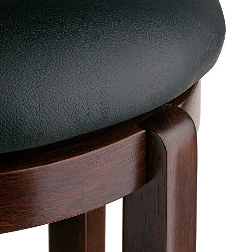 Winsome Walcott Swivel Bar Stool, 24", Walnut - WoodArtSupply