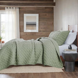 WDCOZY Sage Green Quilt King Size Bedding Sets with Pillow Shams, Lightweight Soft Bedspread Coverlet, Quilted Blanket Thin Comforter Bed Cover, All Season Spring Summer, 3 Pieces, 104x90 inches WDCOZY