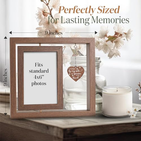 X-partner 4×6 Pet Memorial Photo Frame – Keepsake Remembrance Sympathy Gift for Loss of Dog or Cat – No Longer By My Side But Forever In My Heart – Loving Memory Picture Frame for Pets X-partner