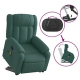 WRJENFSC Dark Green Power Lift Recliner Chair Oversized Massage Living Room Furniture Fabric Polyester 535 lbs Capacity Adjustable Armrests for Living Room Bedroom Reading WRJENFSC
