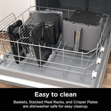 Ninja SL401 DoubleStack XL 2-Basket Air Fryer, DoubleStack Technology Cooks 4 Foods at Once, Compact Design, 10 QT, 6-in-1, Smart Finish & Match Cook, Air Fry, Broil, Bake, Easy Meals, Easy Clean,Grey Ninja