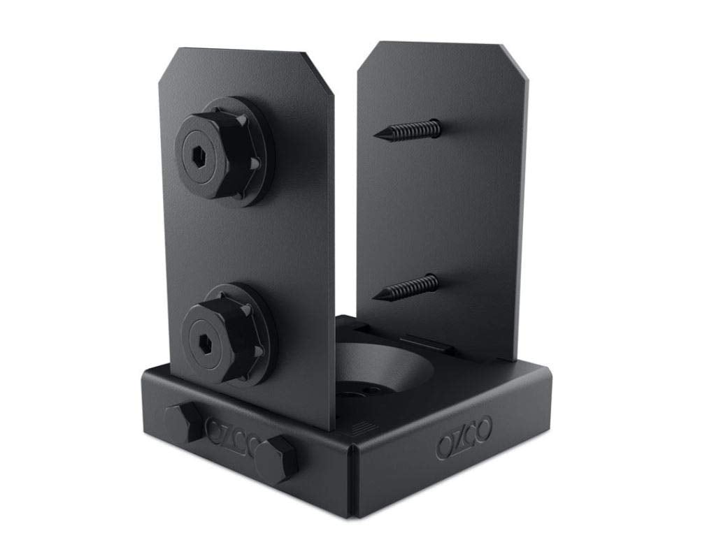 Ozco Building Products 52107 Ironwood Lite 4x4 Post Base, (1 per Pack),Black Ozco Building Products