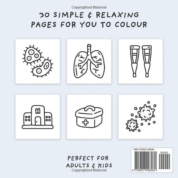 Medical Girly Colouring Book (Simple and Relaxing Bold Designs for Adults & Children) (Simple and Relaxing Colouring Books) WoodArtSupply