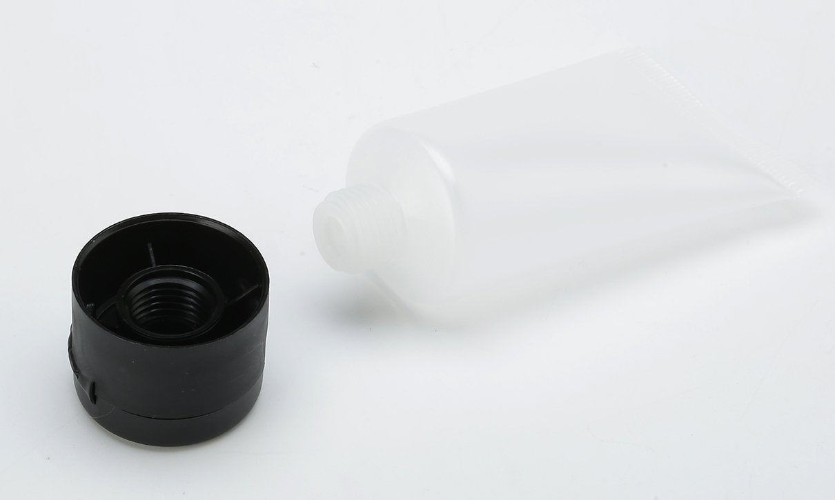 Travel Well 30ml Clear Plastic Empty Bottles with Flip Cap BPA-free Set of 50 With Injector Syringes Travelwell