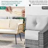 YITAHOME Love Seat Patio Sofa, All-Weather Wicker Large Loveseats Patio Sectional Furniture with Cushions & Lumbar Pillows, Outdoor Patio Furniture Set for Patio, Balcony, Backyard, Deck, Poolside YITAHOME