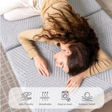 CH Charme House Folding Mattress, 4 Inch Single Tri Folding Memory Foam Mattress for Camping Guest Bed, Washable Cover & Non-Slip Bottom, 75" x 25" x 4", Grey CH CHARME HOUSE