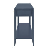 60" Modern Wooden Console Table Sofa Table with 3 Vertical Stripe Drawers, Open Bottom Shelf and Long Legs for Entryway, Hallway, Living Room, Foyer, Corridor (Navy Blue-04) HZSMHDZKJ