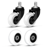 FVRITO 2 Pack Complete Caster Wheels Assembly for Razor Crazy Cart, with Extra 2 Front Rear Premium 76mm x 30mm Replacement Wheels for Crazy Cart CC DLX XL 360 Drifting Go Cart Kart Parts Accessories FVRITO