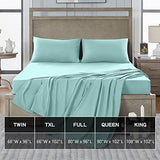 FreshCulture Twin Flat Sheet - Hotel Quality Twin Flat Sheet Only - Brushed Microfiber Top Sheet - Ultra Soft & Breathable - Wrinkle-Free - Easy Care - Single Flat Sheet (Twin, Spa Blue) FreshCulture