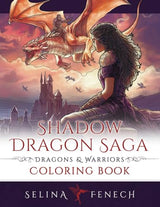 Shadow Dragon Saga - Dragons and Warriors Coloring Book (Fantasy Coloring by Selina) WoodArtSupply