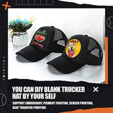 10 Pcs Sublimation Blank Trucker Hats Bulk Mesh Baseball Cap Polyester Mesh Trucker Hat for Men and Women (Black) Tarpop