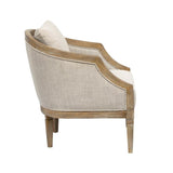 Pemberly Row Farmhouse Solid Wood & Fabric Accent Chair in Natural Pemberly Row