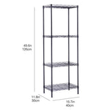 Shyneer 4-Tier Wire Shelving Unit Metal Storage Rack,4-Shelf Shelving Unit, Steel Wire Shelves, Shelving Units and Storage for Kitchen and Garage (17.72 x 11.81 x 49.6'') Black Shyneer