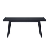 Plank+Beam Entryway Bench, Wooden End of Bed Bench for Bedroom, Mid-Century Modern Square Bench for Hallway, Living Room, Indoor, Porch, 41.25", Black Plank+Beam