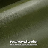 HALLYBEE Futon Sofa Bed, Sleeper Sofa, Small Couch with Storage Adjustable Armrests Pillows, Faux Leather Loveseat, Mid Century Modern Couches for Living Room, Bedroom, Apartment, Olive Green HALLYBEE