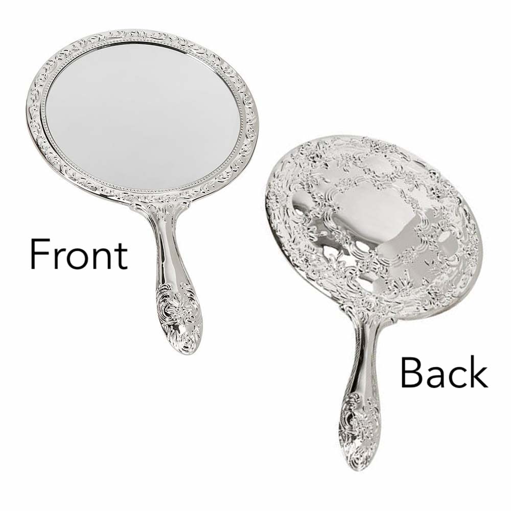 Creative Gifts International Nickel Plated Brass, Non-Tarnished 3-Piece Vanity Set, Brush, Comb, Mirror Set with Embossed Ornate Vintage Designs, Gift Box Included Creative Gifts International