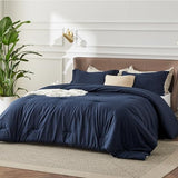 Bedsure Twin/Twin XL Comforter Set - Navy Soft Bedding for All Seasons, Cationic Dyed Bed Set, 2 Pieces, 1 Twin Size Comforter (68"x88") and 1 Pillow Sham (20"x26"+2") Bedsure