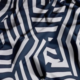 Printed Duvet Cover Set Single Size - Black 3 Pieces (1 Quilt Cover with Zipper Closure + 2 Pillow Sham), Ultra Soft Brushed Microfiber Modern Lines Minimalist Bedding Set Generic