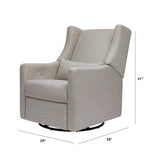 Babyletto Kiwi Electronic Power Recliner and Swivel Glider with USB Port in Performance Grey Eco-Weave, Water Repellent & Stain Resistant, Greenguard Gold and CertiPUR-US Certified babyletto