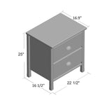 Baja Night Stand / 2 Drawer / Solid Wood / Rustic Bedside Table for Bedroom, Living Room, Sofa Couch, Hall / Metal Drawer Pulls, Shabby White Camaflexi