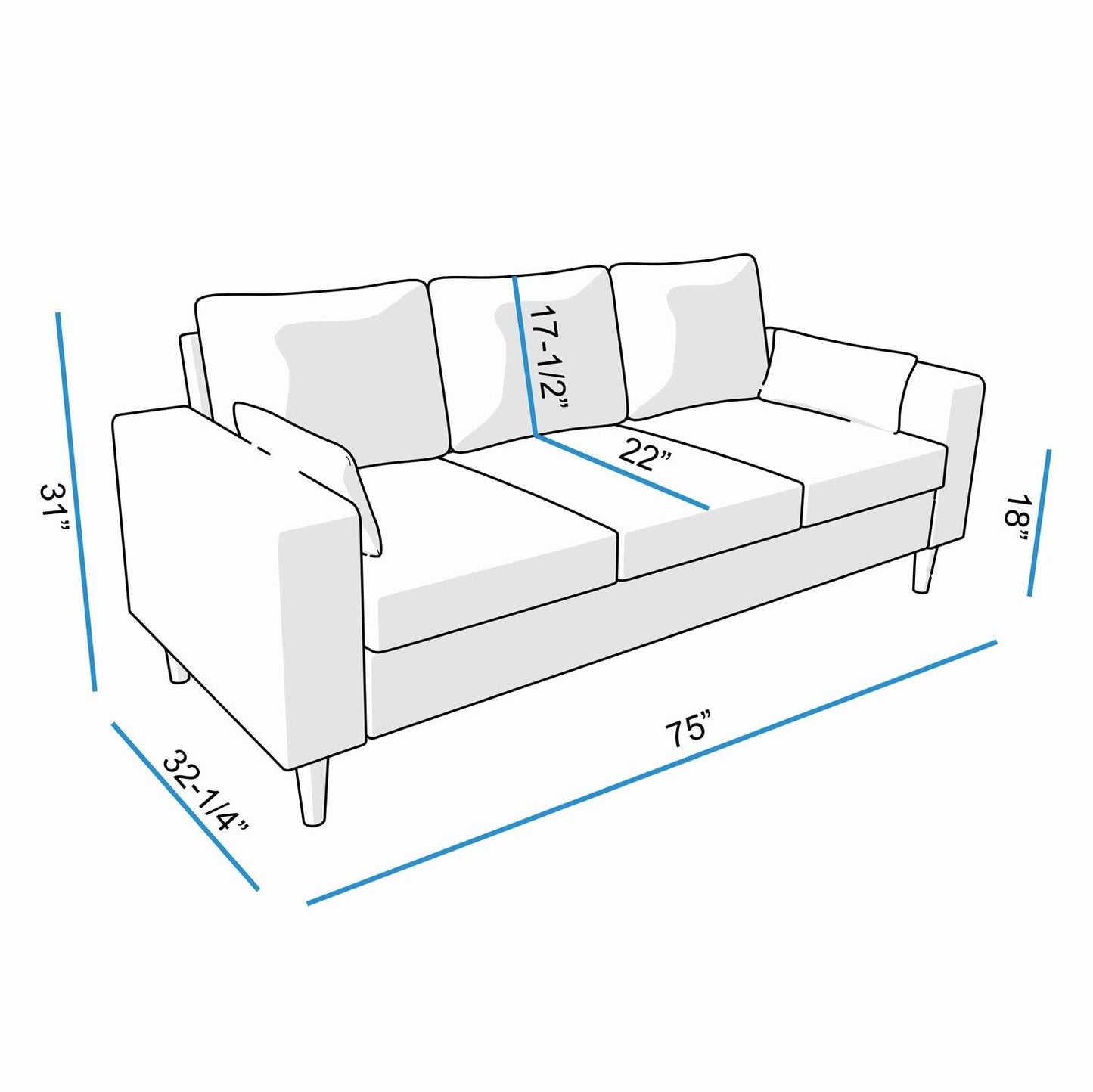 Panana 2 Seater & 3 Seater Fabric Corner Sofa Living Room Suite Set, Sofa Sets for Living Room, Grey