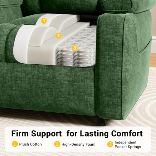AMADA HOMEFURNISHING Power Recliner Chair for Adults, Infinite Adjustable Chenille Electric Recliner with Cup Holder, Remote, USB Port, Side Pockets & Thick Seat Cushion, for Living Room & Bedroom